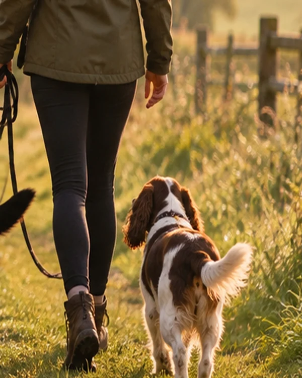 Illustrative stock image of a happy dog outside